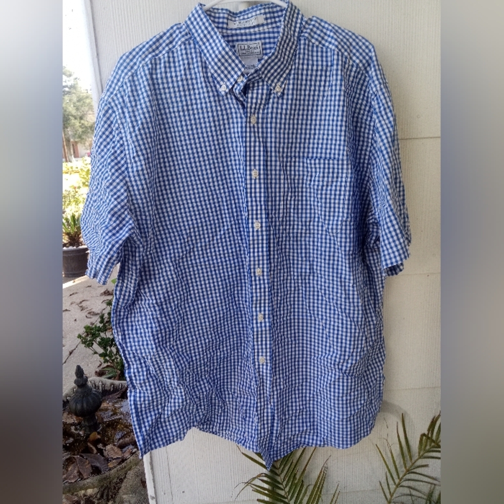 LL Bean men's short sleeve button down shirt
